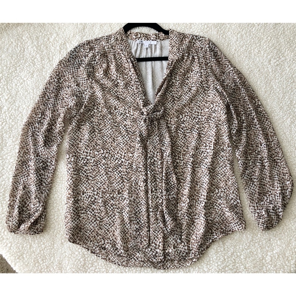 👚 DWL Snakeskin Animal Print Blouse with Tie